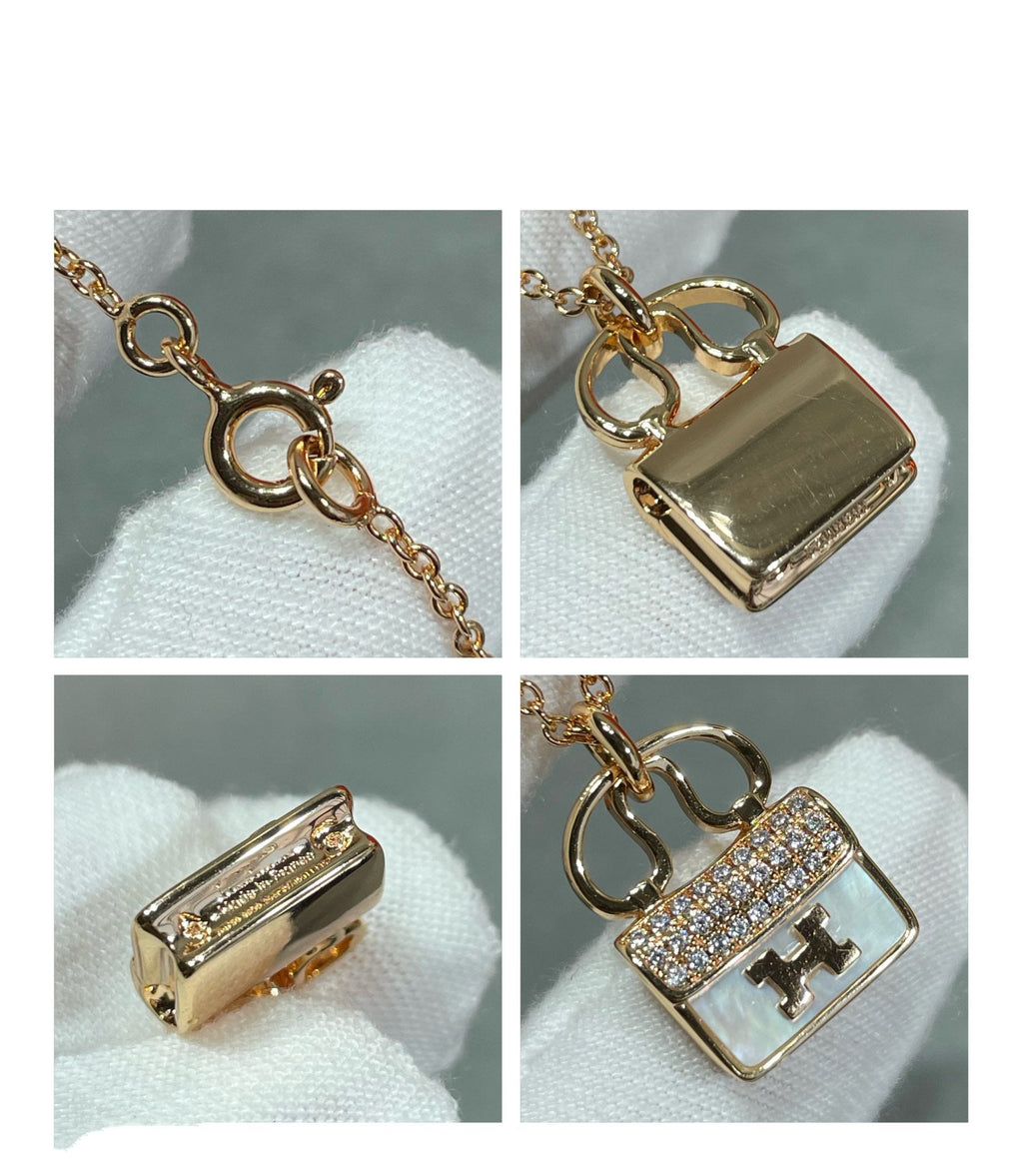 Aura H CIRCE MOISSANITE PENDANT NECKLACE GOLD