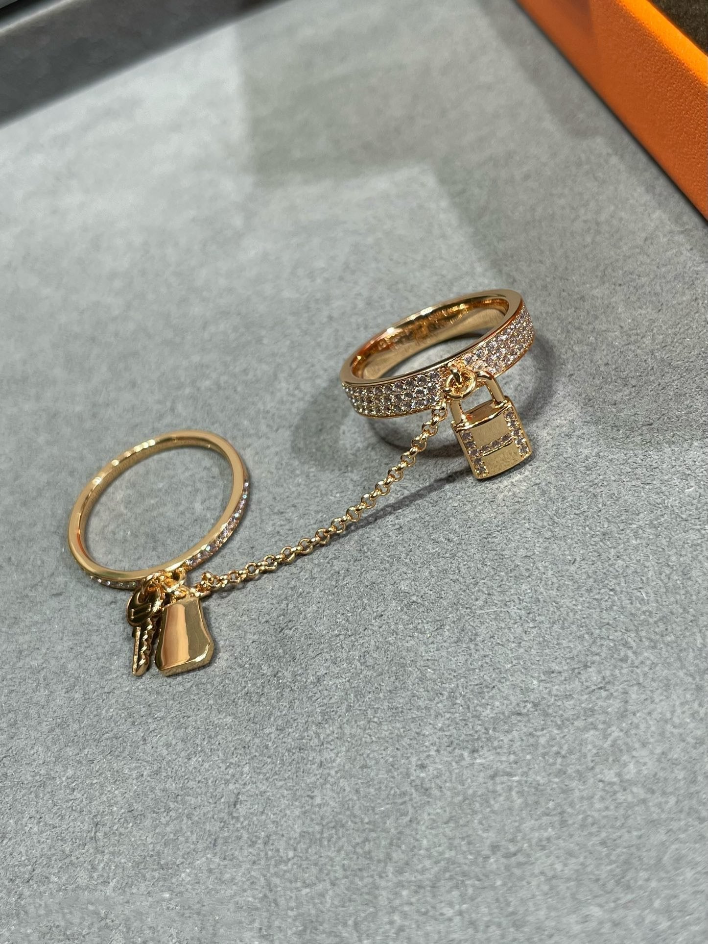 Aura HM KELLY CLOCHETTE DOUBLE RING IN  WITH DIAMONDS