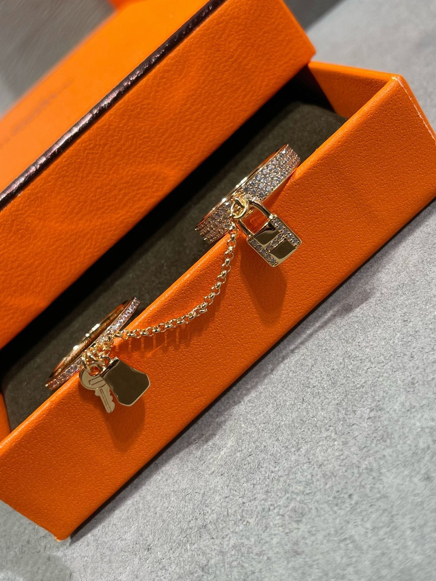 Aura HM KELLY CLOCHETTE DOUBLE RING IN  WITH DIAMONDS