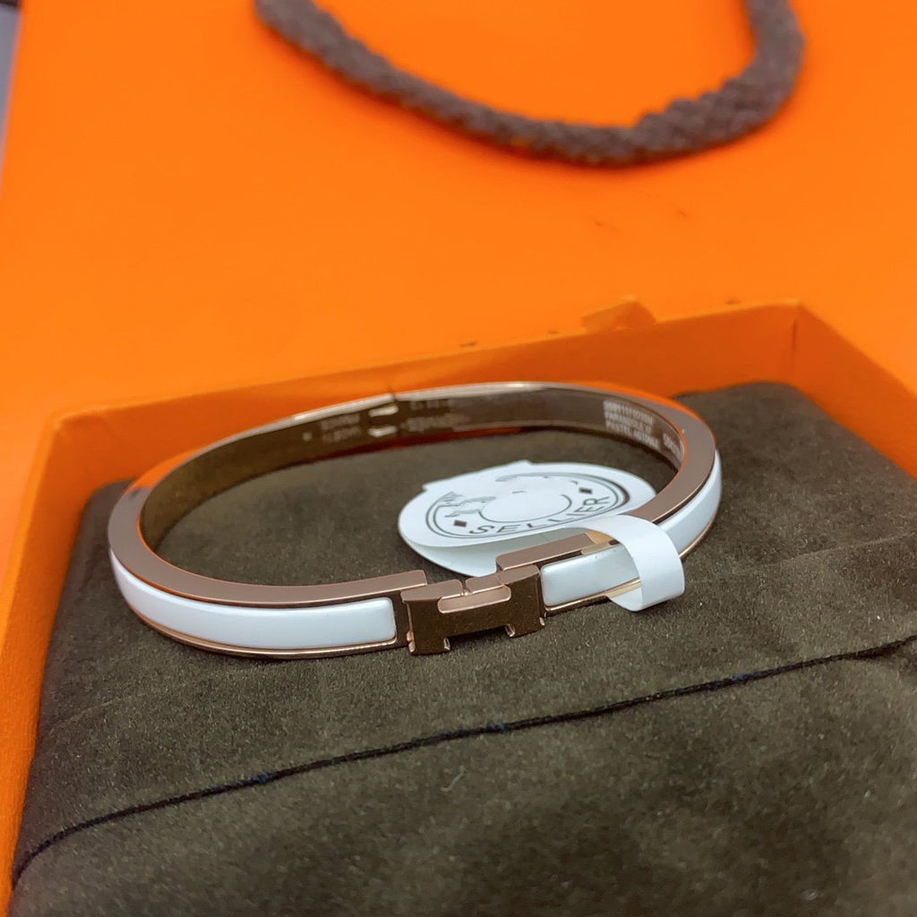 Aura CLASSIC HM CLIC WHITE 8MM ENAMEL BRACELET