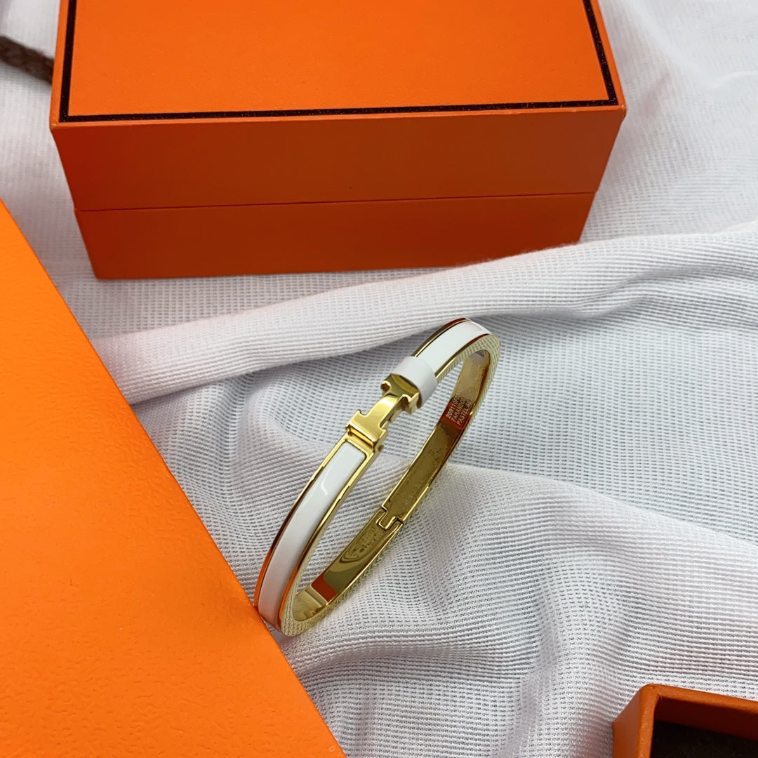 Aura CLASSIC HM CLIC WEISS 8MM EMAILLE ARMBAND