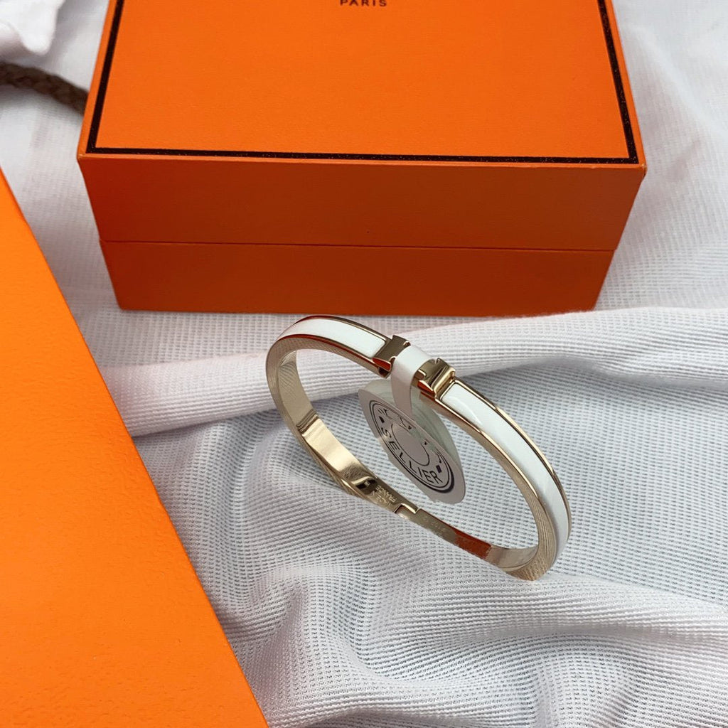 Aura CLASSIC HM CLIC WHITE 8MM ENAMEL BRACELET