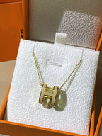 Aura HM CLIC GELB EMAILLE GOLDHALSKETTE