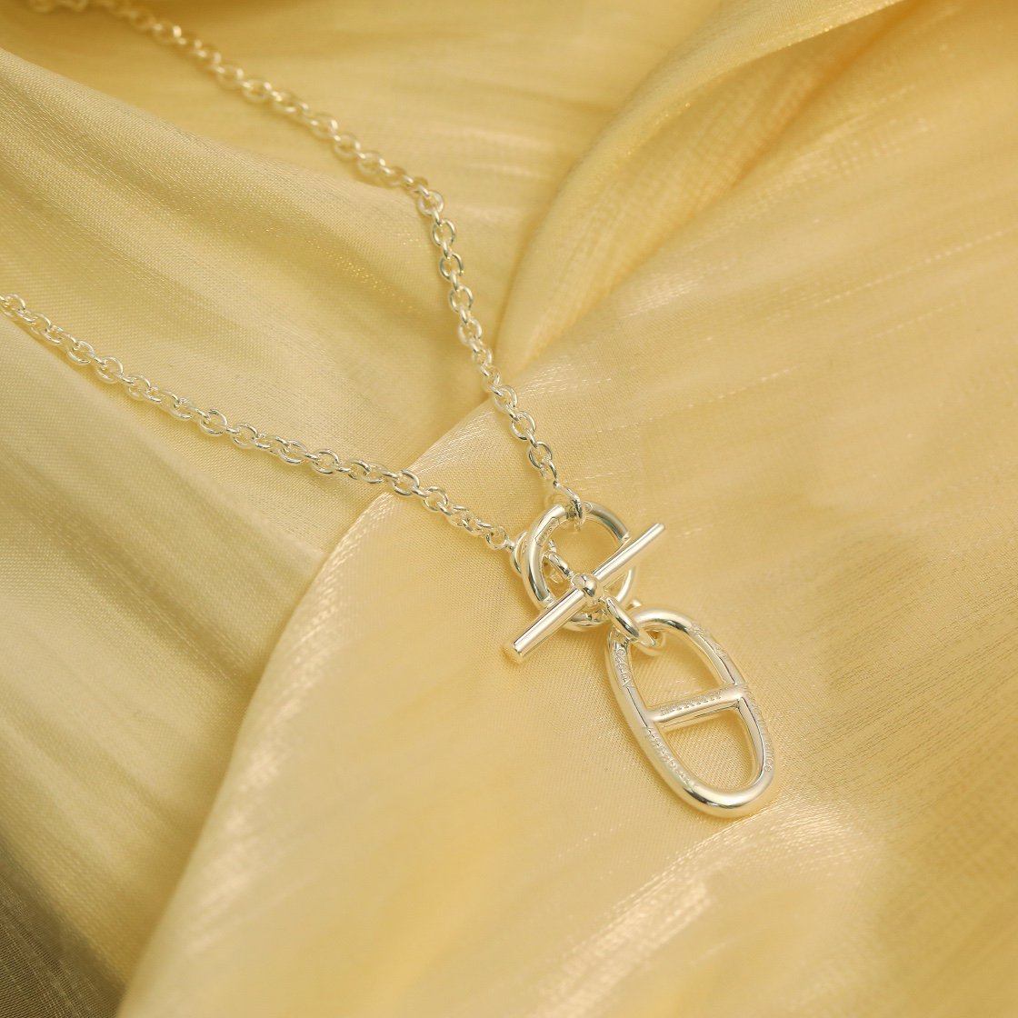 Aura HM CHAINE D'ANCRE PENDANT NECKLACE STERLING SILVER