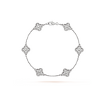 Aura CLOVER 6 MOTIV SILBER DIAMANTEN ARMBAND