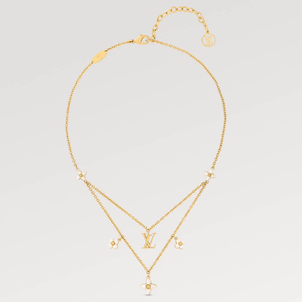 Aura FLOWERGRAM GOLD MOP DOUBLE ROW NECKLACE