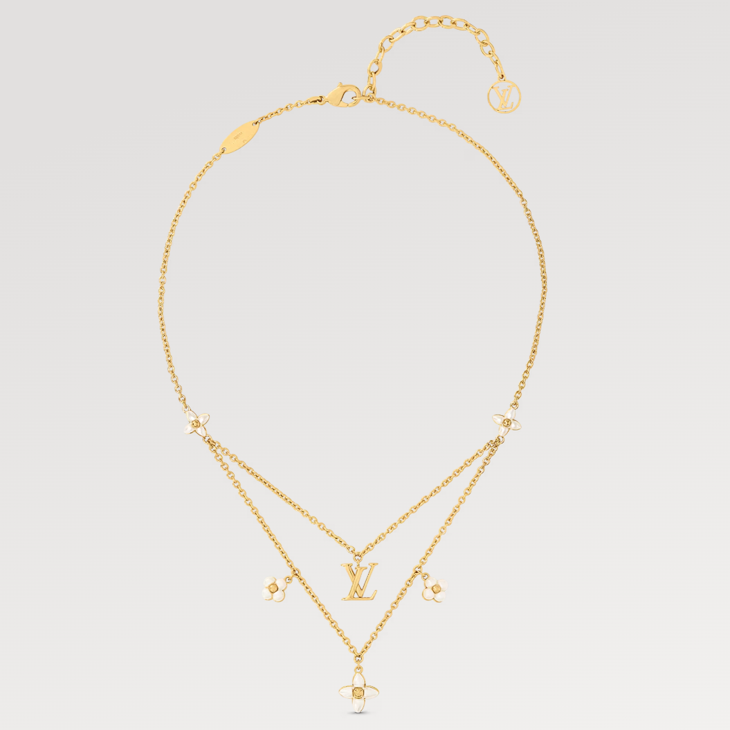 Aura FLOWERGRAM GOLD MOP DOUBLE ROW NECKLACE