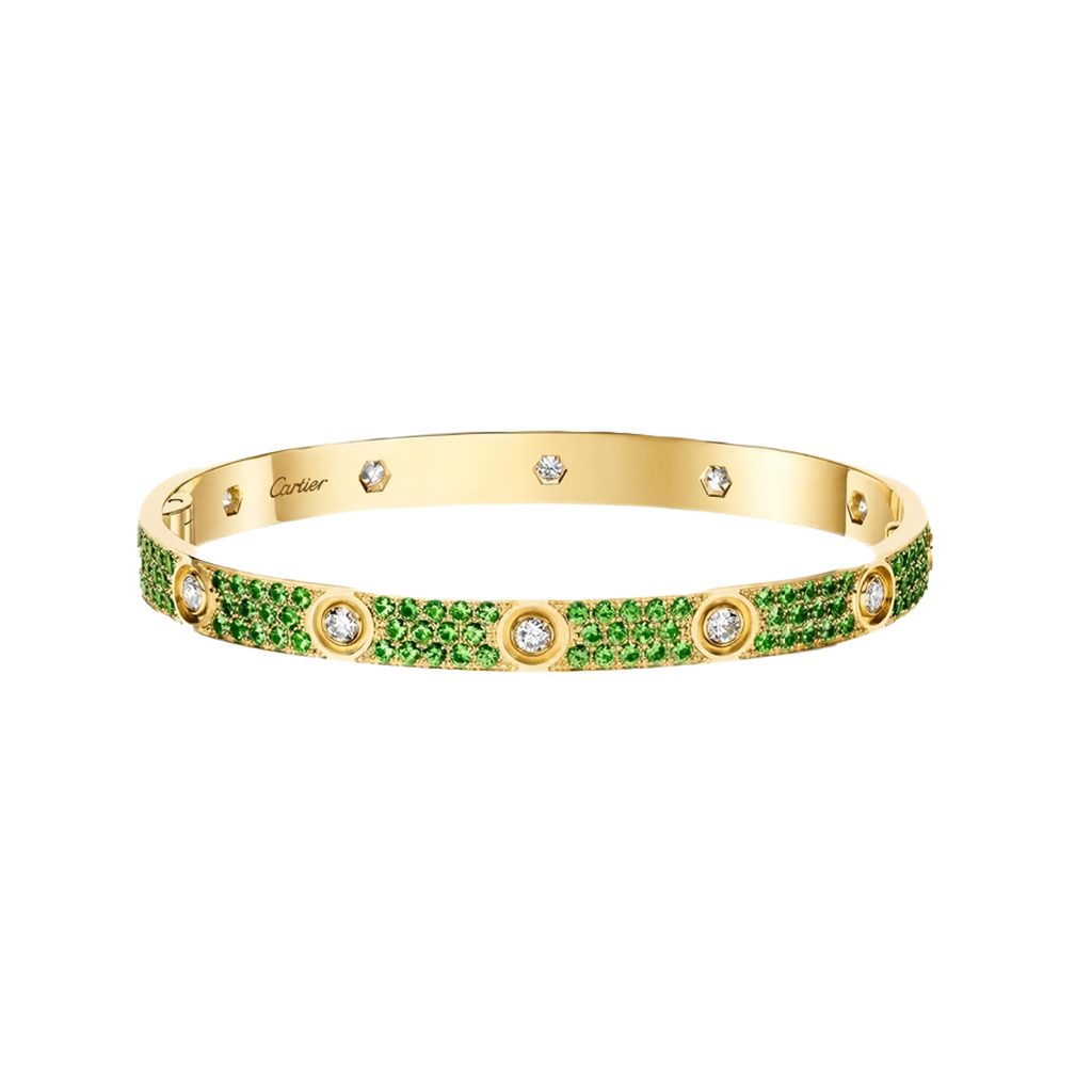 [Aura ] 2026 PAVE GEMSTONE LOVE BRACELET 6.1MM 10 DIAMANTEN