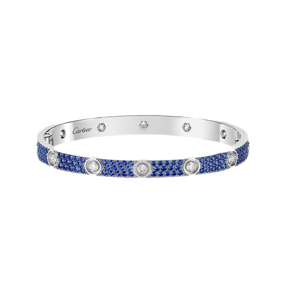 [Aura ] 2026 PAVE GEMSTONE LOVE BRACELET 6.1MM 10 DIAMONDS