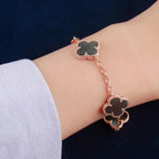 [Aura ]New CLOVER 5 MOTIF GRAY MOP BRACELET COLLECTION