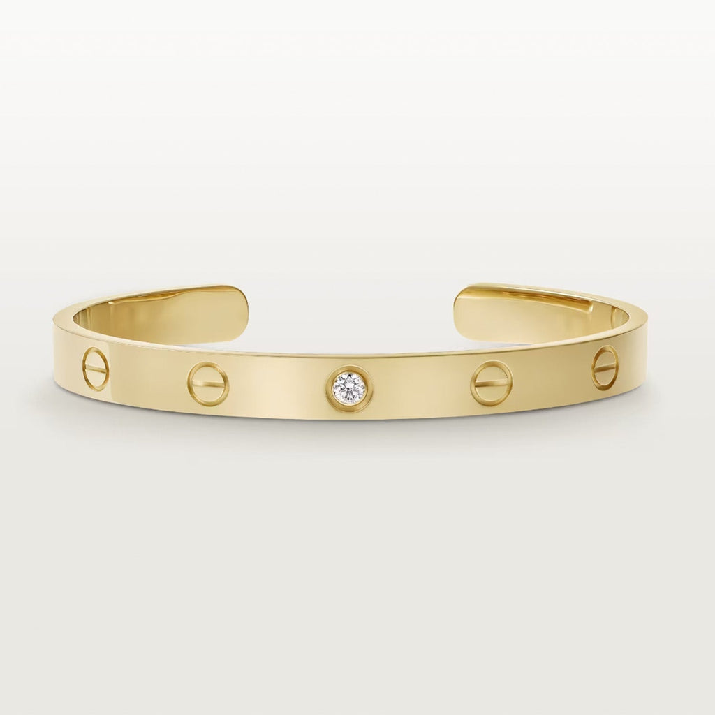 Aura LOVE BRACELET 6.1MM 1 DIAMOND OPEN CUFF