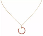 Aura JUSTE NECKLACE GOLD RED DIAMONDS