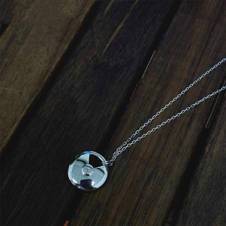 Aura AMULETTE SILVER FULL DIAMOND NECKLACE