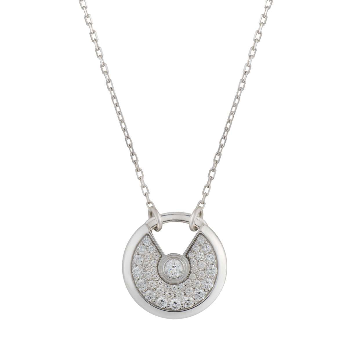 Aura AMULETT SILBER VOLL DIAMANT HALSKETTE