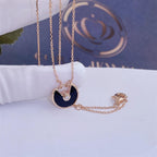 Aura AMULETTE ROSE GOLD ONYX NECKLACE
