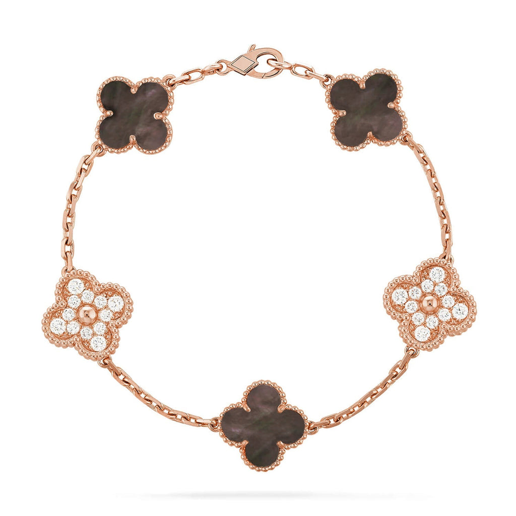 [Aura ]New CLOVER 5 MOTIF GRAY MOP BRACELET COLLECTION