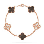 [Aura ]New CLOVER 5 MOTIF GRAY MOP BRACELET COLLECTION