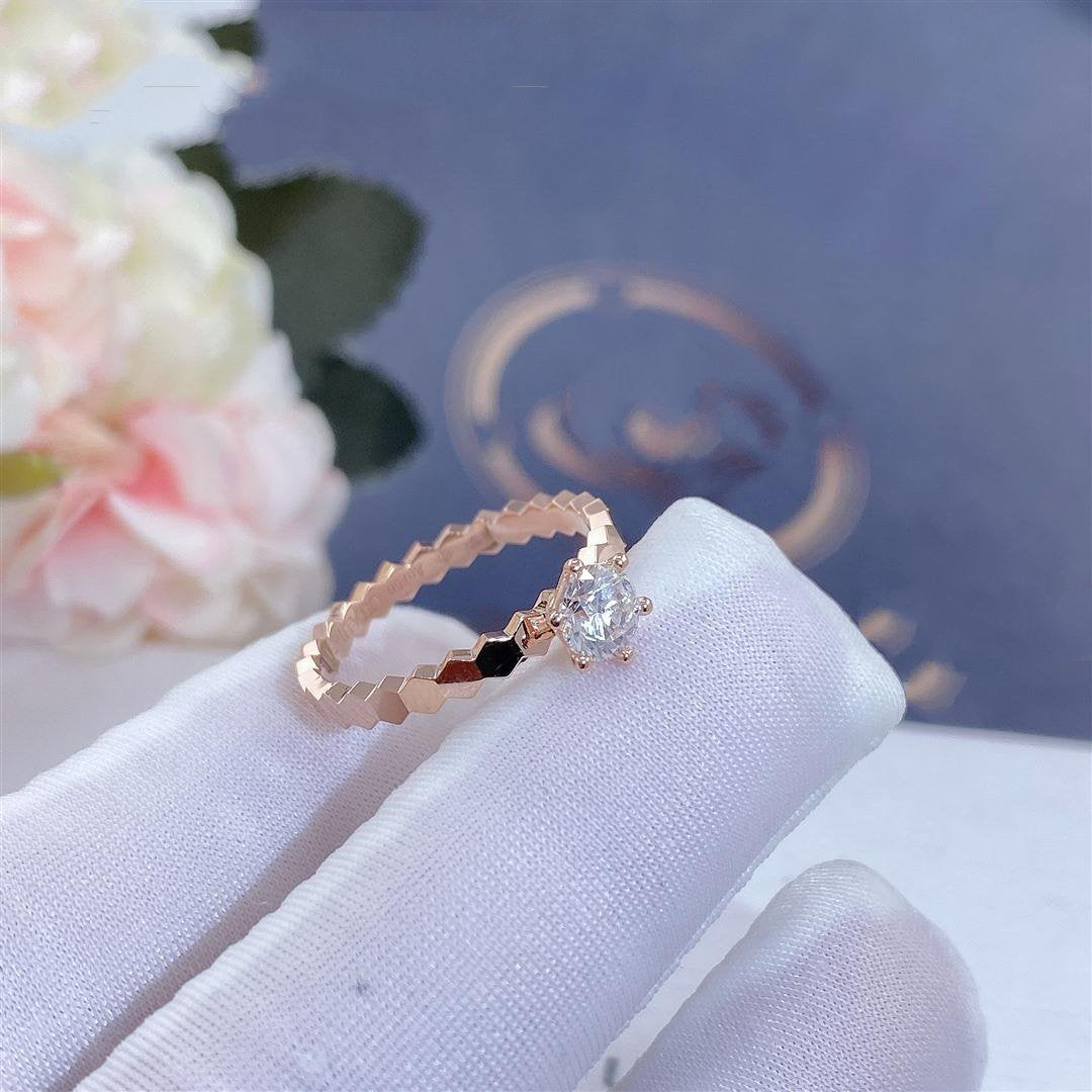 Aura BEE LOVE RING PINK GOLD 1 DIAMOND