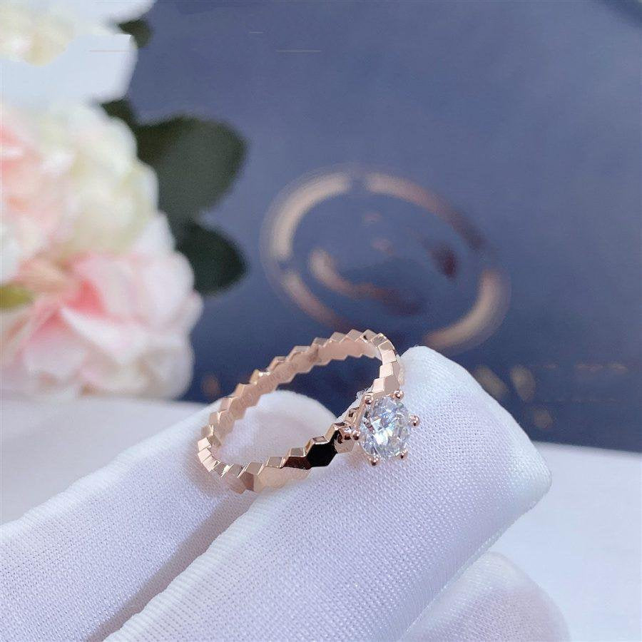 Aura BEE LOVE RING PINK GOLD 1 DIAMOND