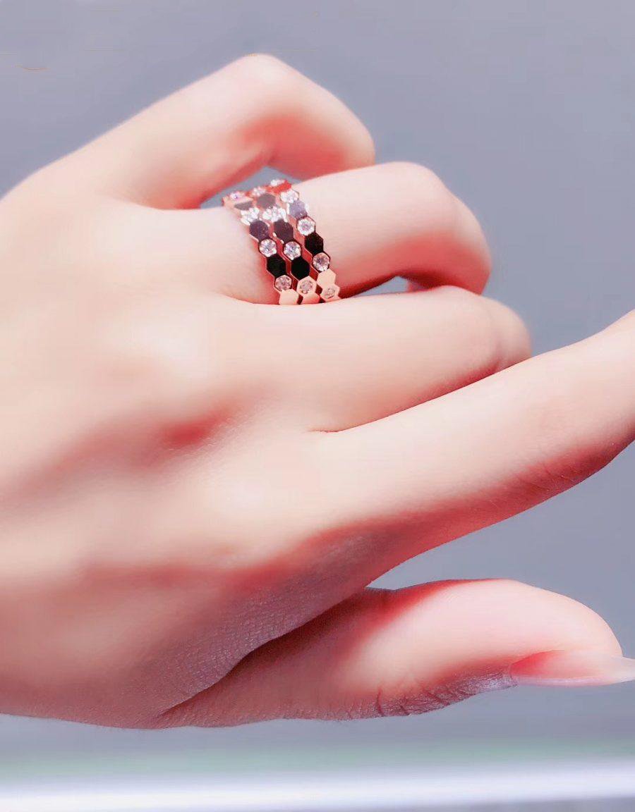 Aura BEE LOVE RING PINK GOLD DIAMOND