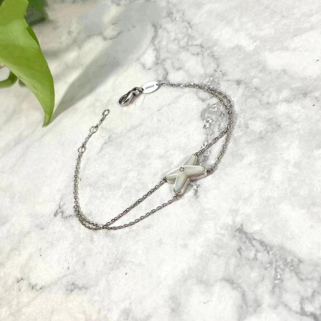 Aura JEUX BRACELET WHITE MOP SILVER 1 DIAMOND