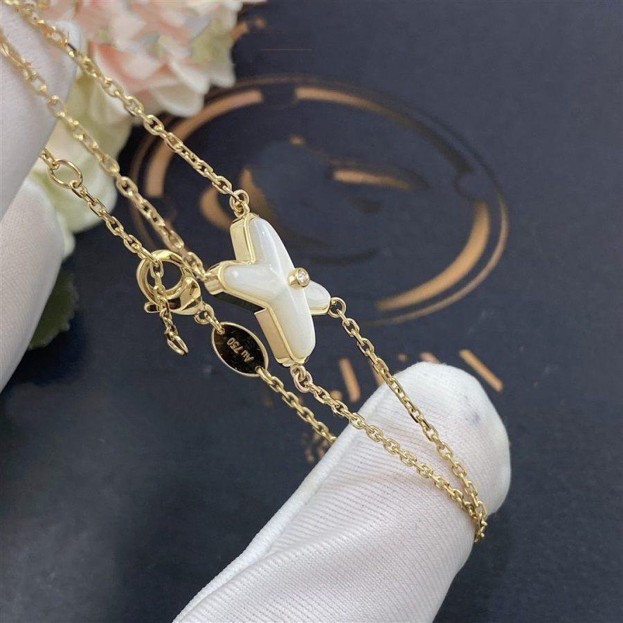 Aura JEUX BRACELET WHITE MOP GOLD 1 DIAMOND