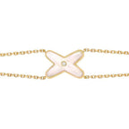 Aura JEUX ARMBAND WEISS PERLMUTT GOLD 1 DIAMANT
