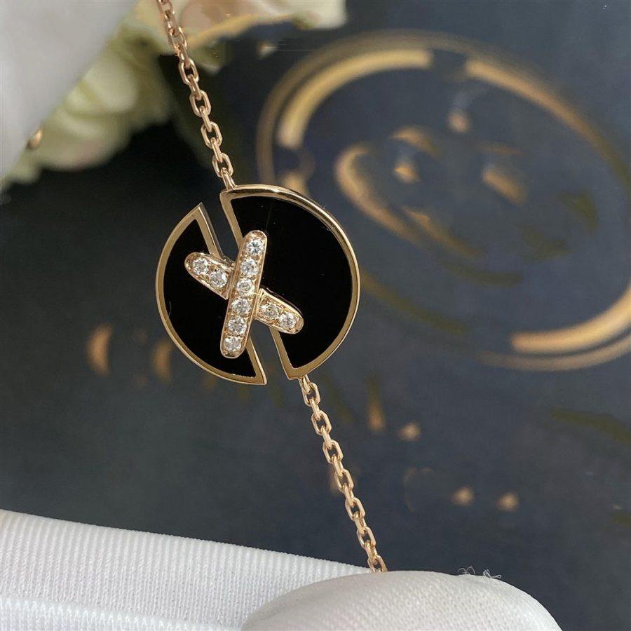 Aura ARMBAND ONYX ROSÉGOLD DIAMANTEN