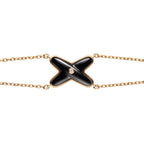Aura JEUX BRACELET ONYX PINK GOLD 1 DIAMOND