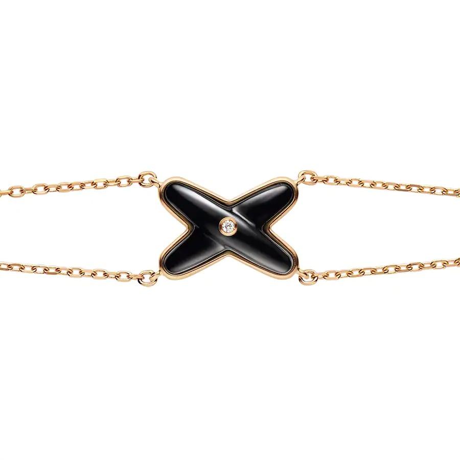 Aura JEUX BRACELET ONYX PINK GOLD 1 DIAMOND