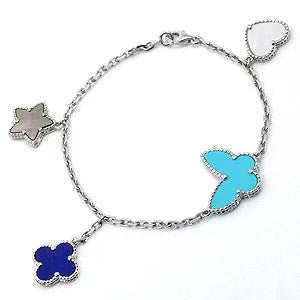 Aura LUCKY SPRING SILBERARMREIF 4 MOTIVE
