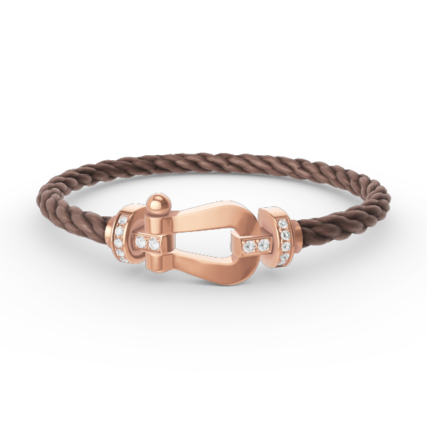 Aura FORCE LARGE HORSESHOE HALF DIAMOND BRACELET ROSE GOLD