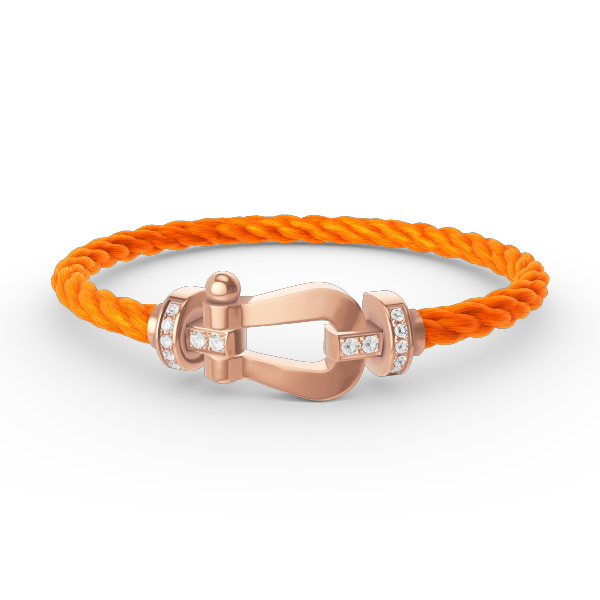 Aura FORCE LARGE HORSESHOE HALF DIAMOND BRACELET ROSE GOLD