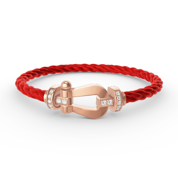 Aura FORCE LARGE HORSESHOE HALF DIAMOND BRACELET ROSE GOLD
