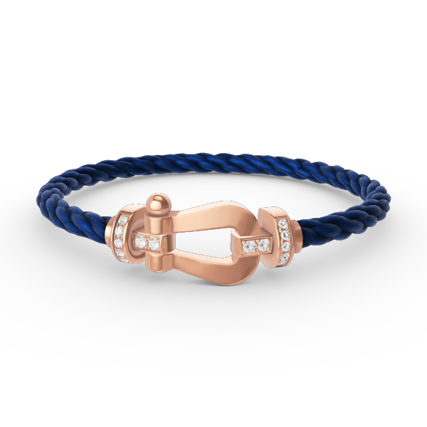 Aura FORCE LARGE HORSESHOE HALF DIAMOND BRACELET ROSE GOLD