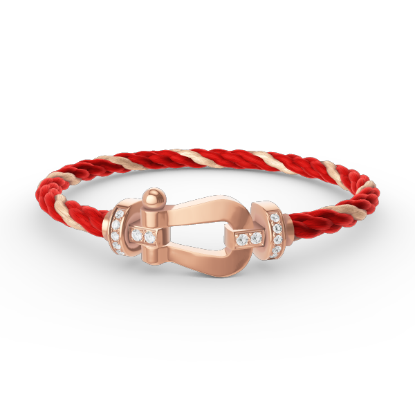 Aura FORCE LARGE HORSESHOE HALF DIAMOND BRACELET ROSE GOLD