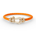Aura FORCE Großes Hufeisen Armband mit vollem Diamantenbesatz GOLD