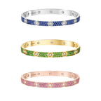[Aura ] 2026 PAVE GEMSTONE LOVE BRACELET 6.1MM 10 DIAMANTEN