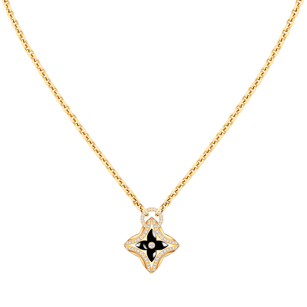 Aura STAR PEDANT PINK GOLD DIAMOND NECKLACE