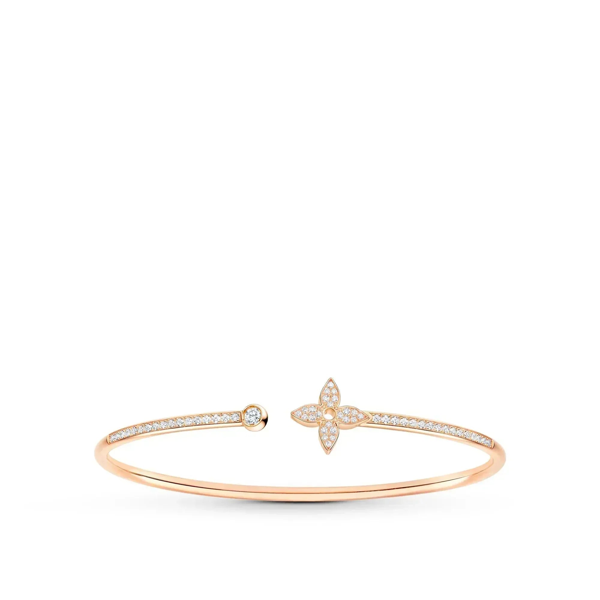 Aura IDYLLE PINK GOLD OPEN BRACELET DIAMOND PAVED