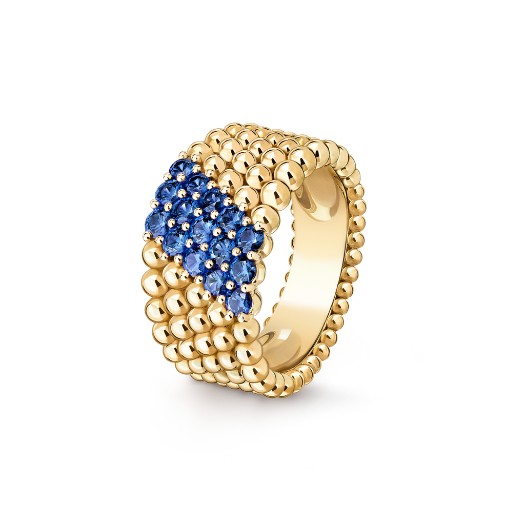[Aura ]  PERLEE DIAMOND RING ,5-REIHIGES DIAMANTBESETZTES DESIGN