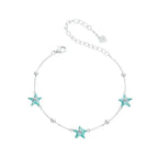 Farbverlauf Blaugrüne Seestern Gliederketten-Armbänder