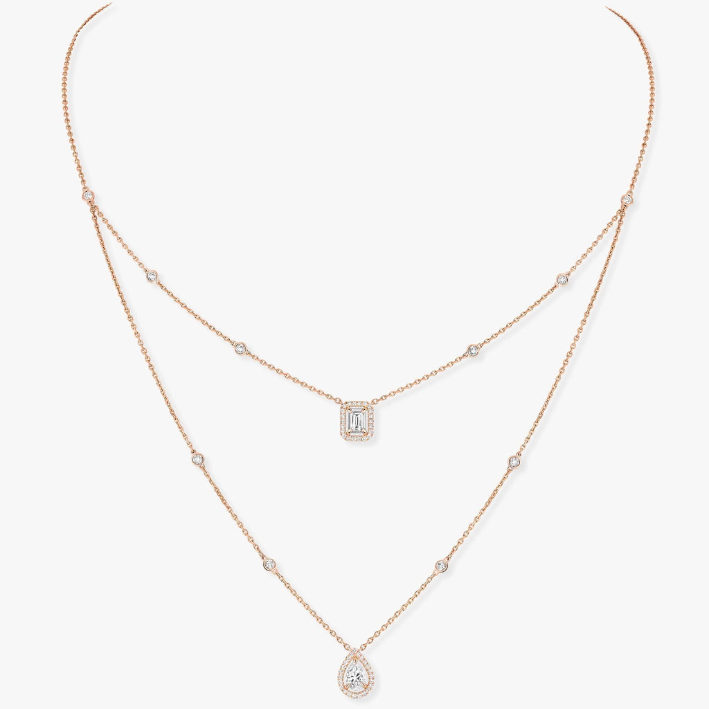 [Aura ] MY TWIN 2 ROW DIAMOND NECKLACE