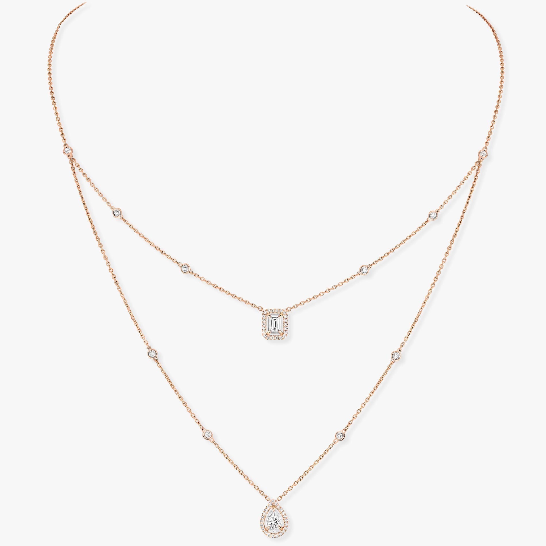 [Aura ] MY TWIN 2 ROW DIAMOND NECKLACE