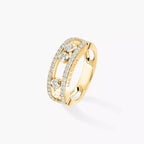 [Aura ]  Move Gold Diamant Pavé_ Ring