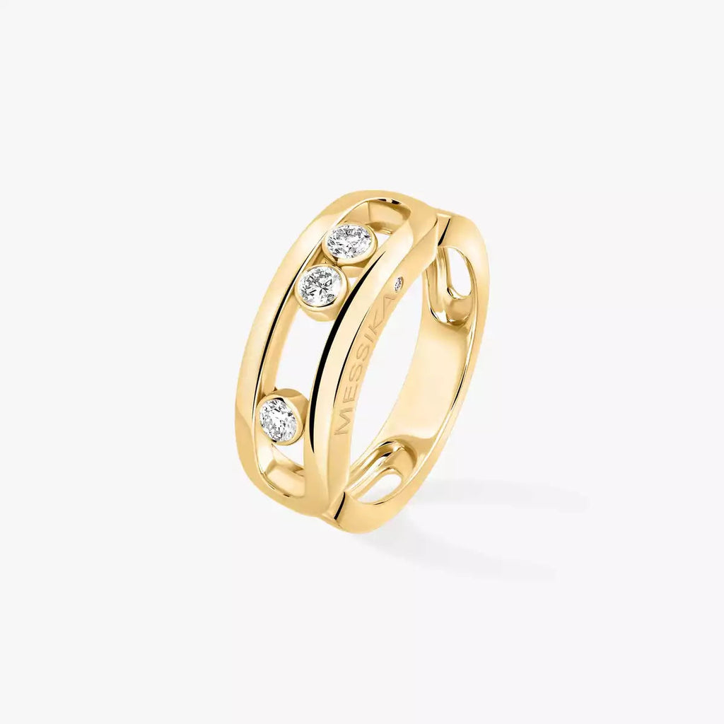 [Aura ]  Move-Ring aus Rotgold mit Diamanten