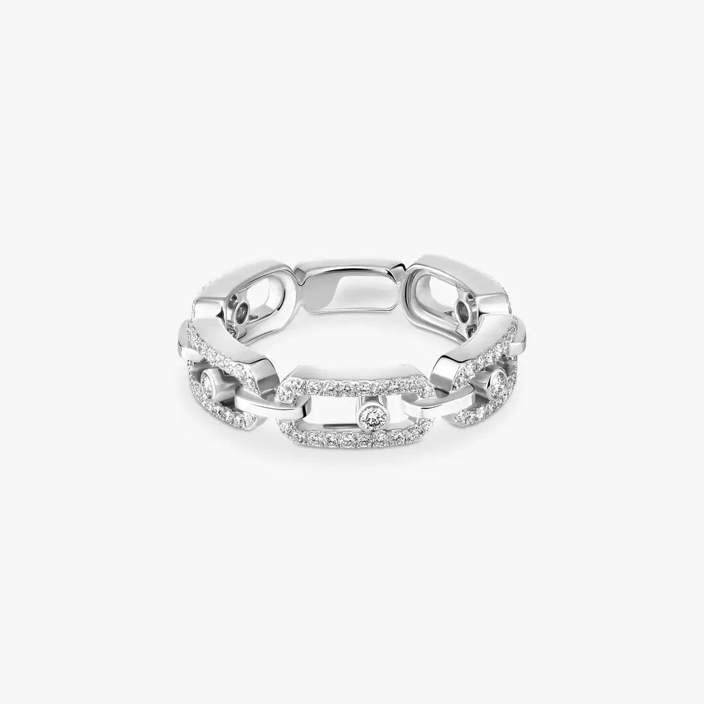 [Aura ] Move Link Pave_-Set Diamond Ring in Gold