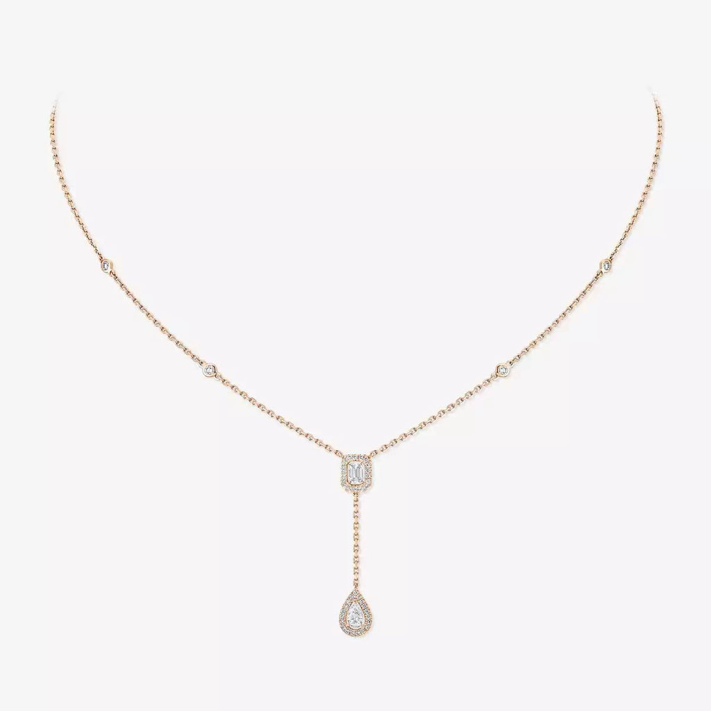[Aura ] Gold Diamond Tie Necklace