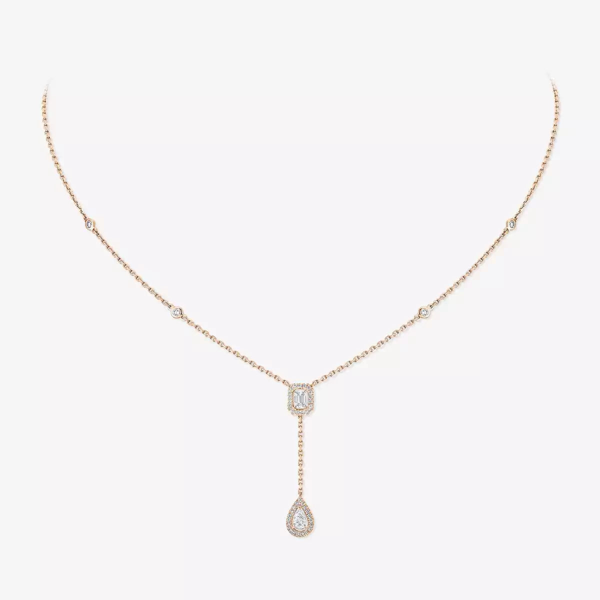 [Aura ] Gold Diamond Tie Necklace