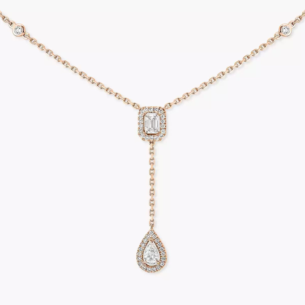 [Aura ] Gold Diamond Tie Necklace
